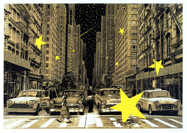 When You Wish Upon a Star by Roamcouch, 11 colour silk screen print on cotton100% 300gsm paper