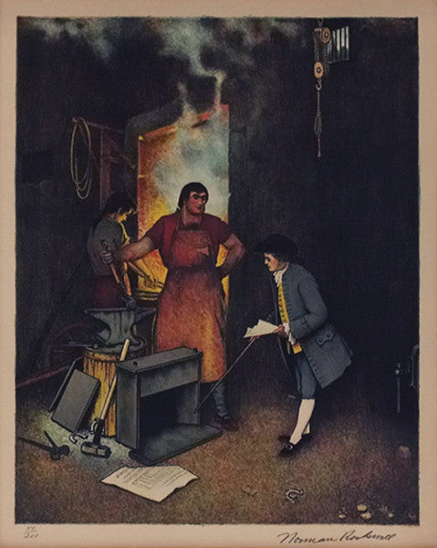 Blacksmith Shop by Norman Rockwell, 1973 lithograph