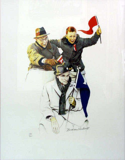 Cheering by Norman Rockwell, lithograph