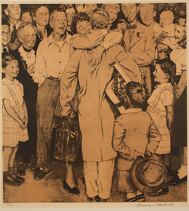 Christmas Homecoming by Norman Rockwell, 1971 lithograph