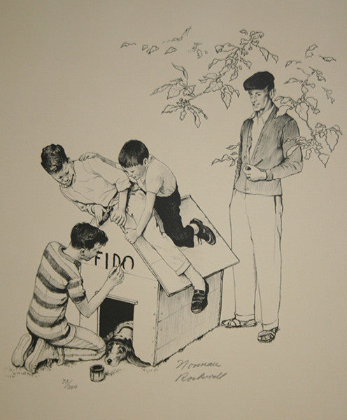 Fido's House by Norman Rockwell, 1976 lithograph