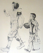 FOOTBALL MASCOT BY NORMAN ROCKWELL
