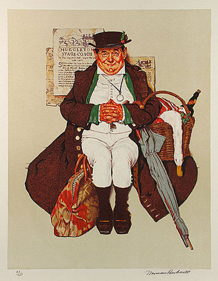 Muggelton Stagecoach by Norman Rockwell, 1978 lithograph, on paper