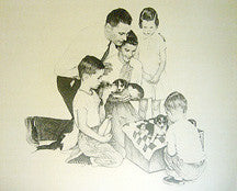 Puppies by Norman Rockwell, 1973 lithograph