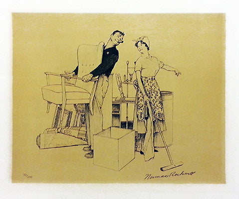 Settling in by Norman Rockwell, 1978 lithograph