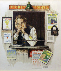 TICKET SELLER BY NORMAN ROCKWELL