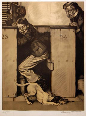 Tom Sawyer He Spied the Beetle by Norman Rockwell, lithograph