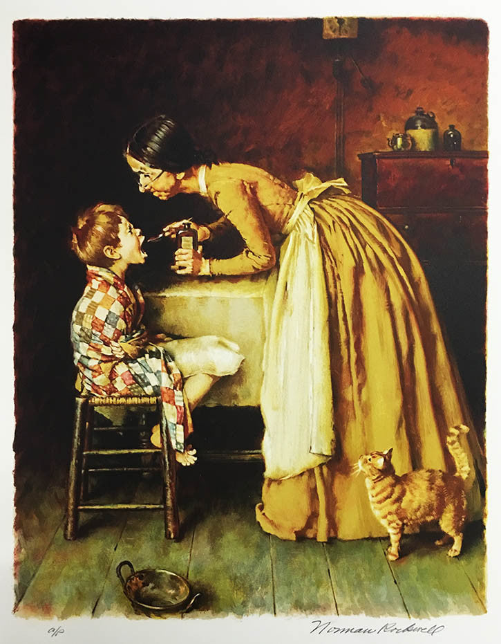 Tom Sawyer, the Medicine by Norman Rockwell, 1936 lithograph