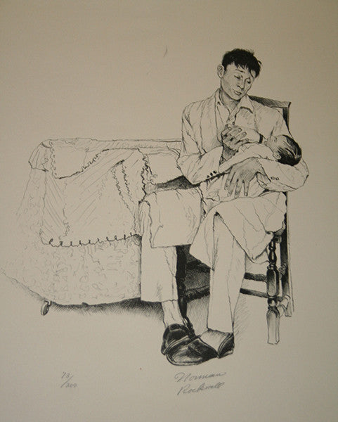 Two O'clock Feeding by Norman Rockwell, lithograph