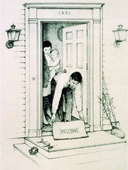 Welcome Mat by Norman Rockwell, 1973 lithograph