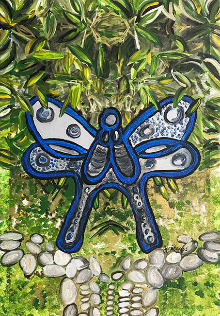 Blue Butterfly by Lorena Romano, 2012 acrylic on canvas