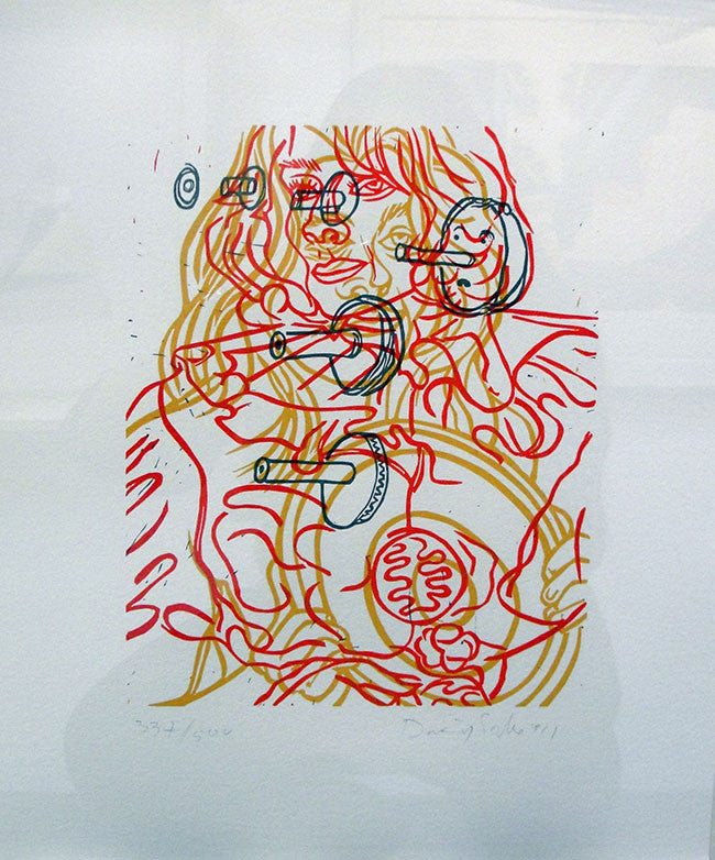 Untitled 1991 by David Salle, 1991 woodcut in colors