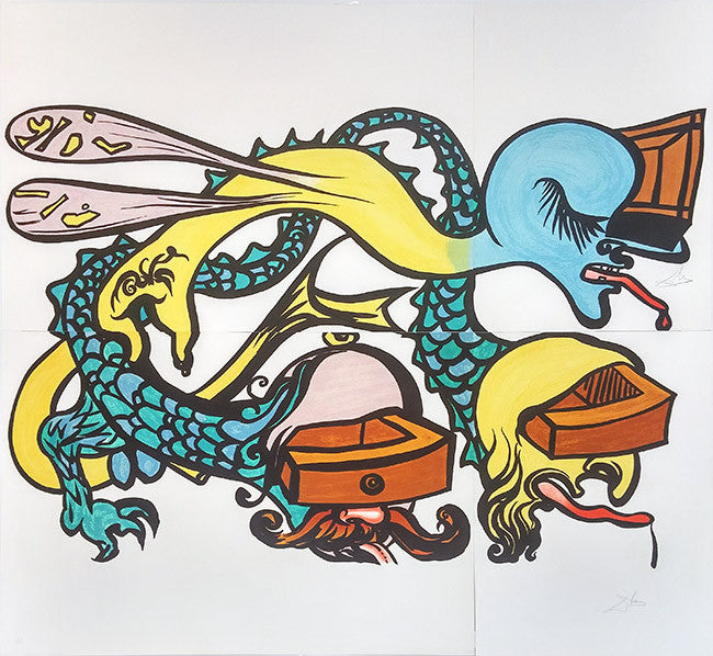 Puzzle of Life (Idra a Tre Teste) by Salvador Dali, 1974 lithograph