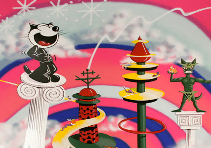 Felix on a Pedastal by Kenny Scharf, 1998 serigraph