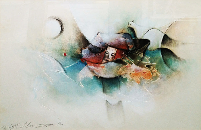 Untitled I by David Schluss, 1986 mixed media on paper — detail 2