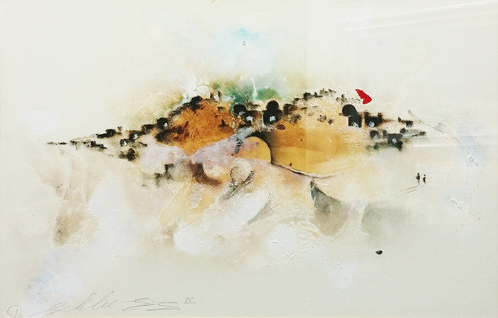 Untitled by David Schluss, 1986 mixed media on paper — detail 2