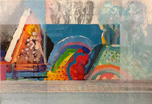 Back Stage by Calman Shemi, lithograph