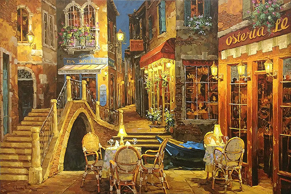 Ristorante Da Roberto by Viktor Shvaiko by Artists Misc., 2007 hand embellished giclee on canvas