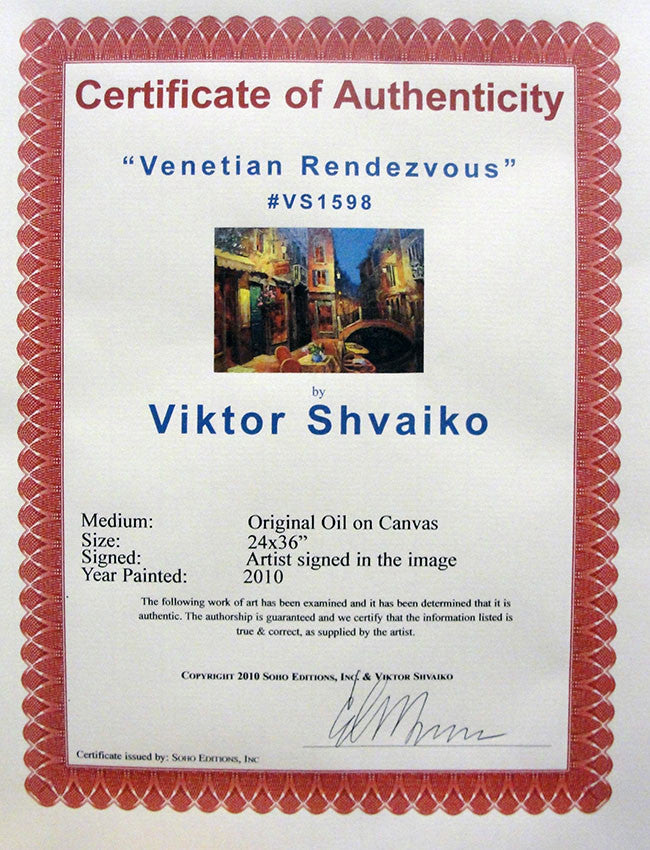 Venetian Rendezvous by Viktor Shvaiko, 2010 oil on canvas — detail 2