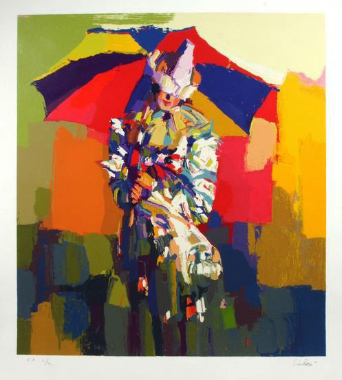 Clown a L'ombelle by Nicola Simbari, serigraph