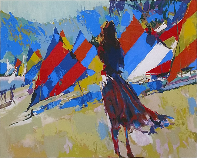 Girl with Sailboat by Nicole Simbari, serigraph
