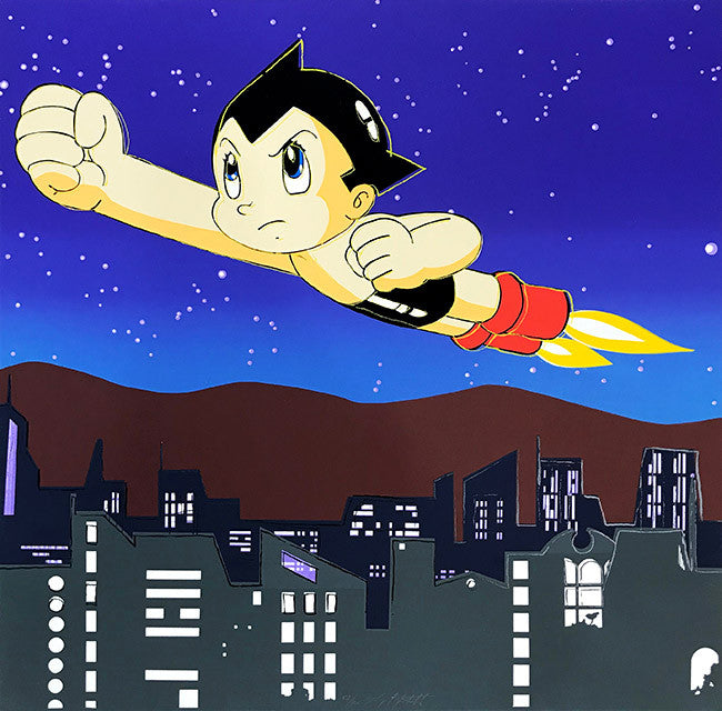 Astroboy by Jasen Rupert Smith, 1989 screenprint on Lenox museum board, with diamond dus