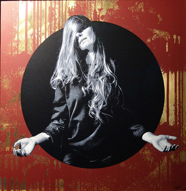 Fading Glow (Gold Leaf) by Snik, 2016 screen print