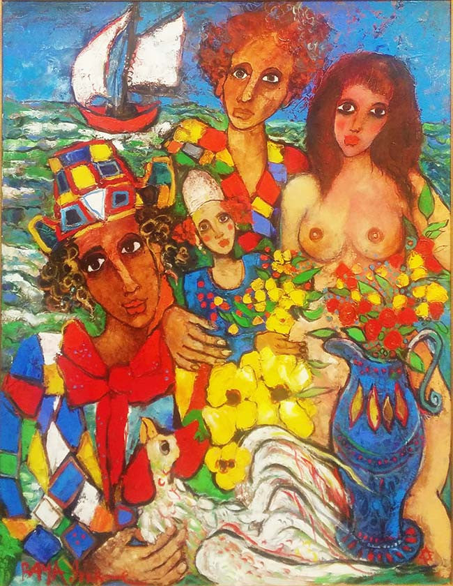 Souvenirs De Vacances by Raya Sorkine by Artists Misc., oil on canvas — detail 4