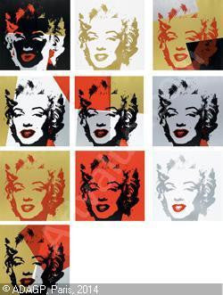 GOLDEN MARILYN (PORTFOLIO OF 10) BY ANDY WARHOL FOR SUNDAY B. MORNING