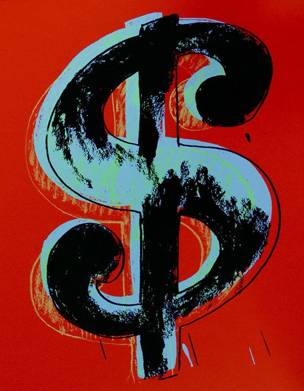 $ DOLLAR SIGN (RED) BY ANDY WARHOL FOR SUNDAY B. MORNING