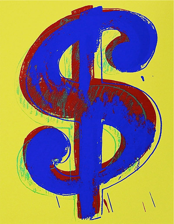$ DOLLAR SIGN (YELLOW) BY ANDY WARHOL FOR SUNDAY B. MORNING