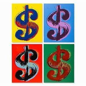 $ Dollar Sign (Set of 4) by Sunday B. Morning, 2013 screenprint