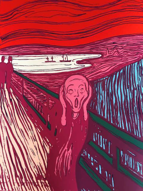 The Scream (Pink) by Andy Warhol, screen print