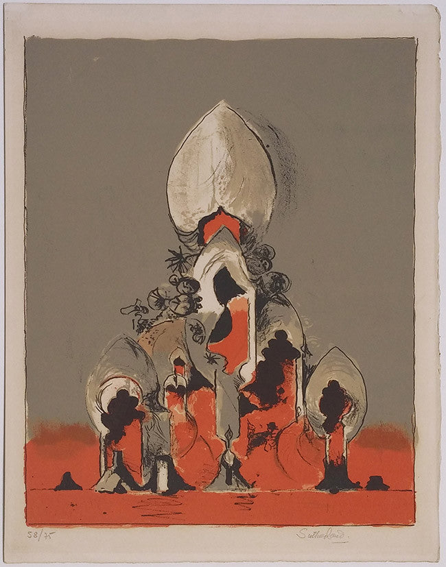 Cathedral I by Graham Utherland, 1975 lithograph