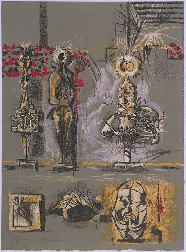 Trois Figure Dans Un Jardin by Graham Southerland by Artists Misc., 1953 lithograph