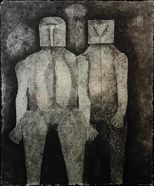 Dos Hermanos (Two Brothers) by Rufino Tamayo, 1987 mixografia