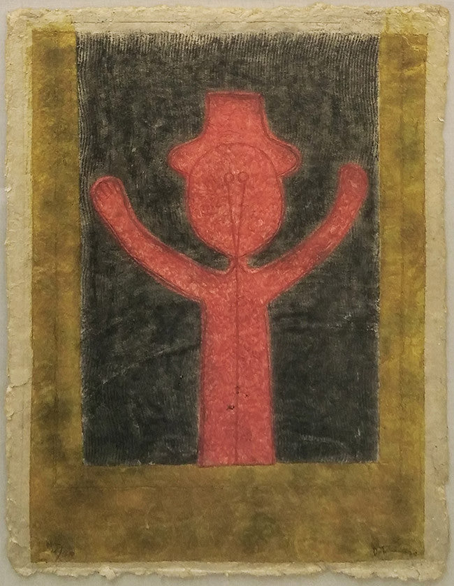 Nino Con Sombrero by Rufino Tamayo, 1980 mixografia — detail 2