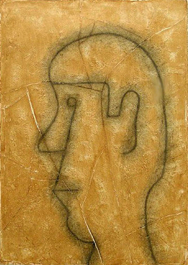 Perfil Sobre Estuco by Rufino Tamayo, 1977 mixografia in colors on Arches pape