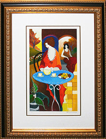 Charlena at Tea by Itzchack Tarkay, serigraph