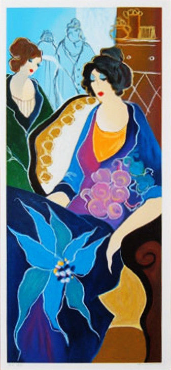 Flower Lady by Izchak Tarkay, serigraph — detail 2