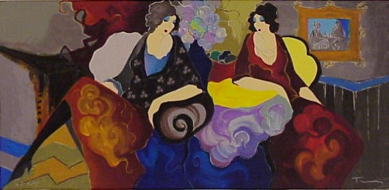 Ladies at Cafe by Itzchack Tarkay, serigraph