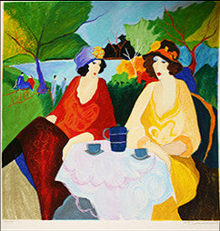 Lakeside Cafe by Izchak Tarkay, 1995 serigrap