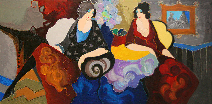Private Chat by Izchak Tarkay, serigraph