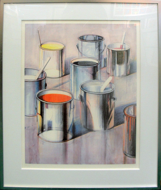 Paint Cans by Wayne Theibaud, 1990 lithograph, printed in colors