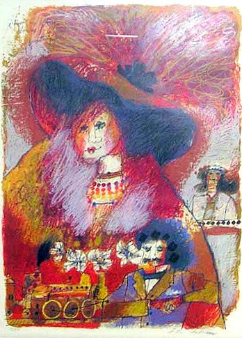 Voyage Dans Le Jardin Des Choses by Theo Tibiasse by Artists Misc., 1975 lithograph on japon paper