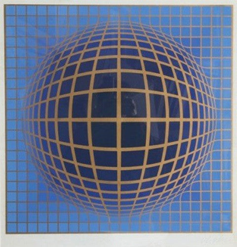 Domb B- Blue by Victor Vasarely, 1970 serigraph