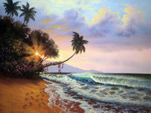 Footprints by Garcia Walfrido, hand embellished giclee on canvas