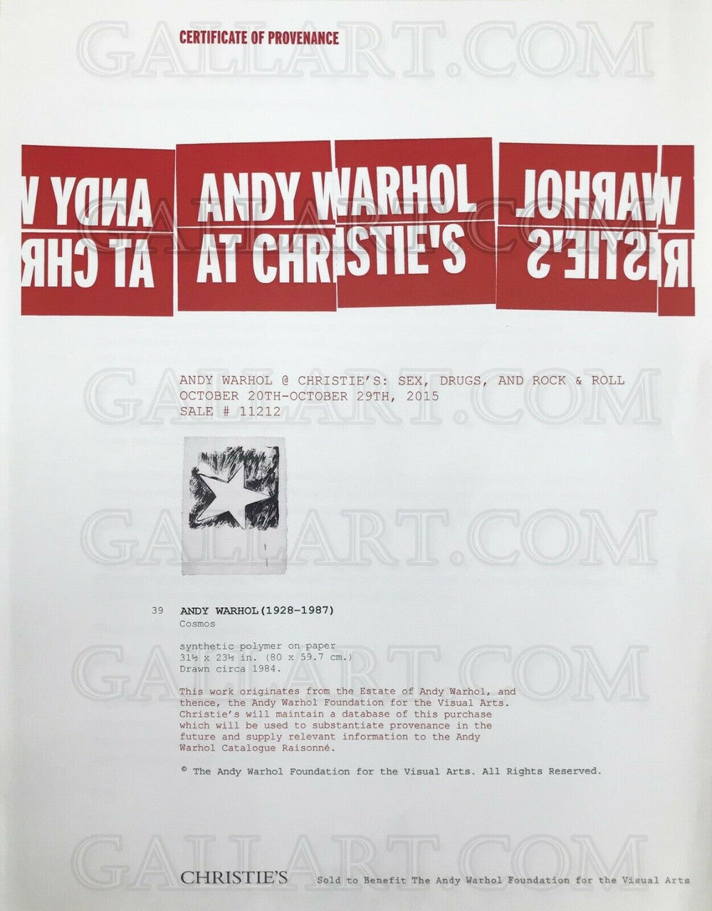 Cosmo by Andy Warhol, synthetic polymer on paper — detail 2