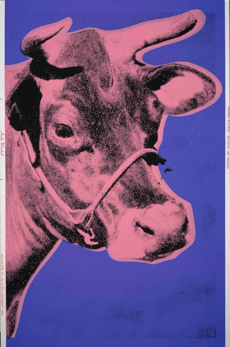Cow II.12a (Signed) by Andy Warhol, 1976 screen print on wallpaper