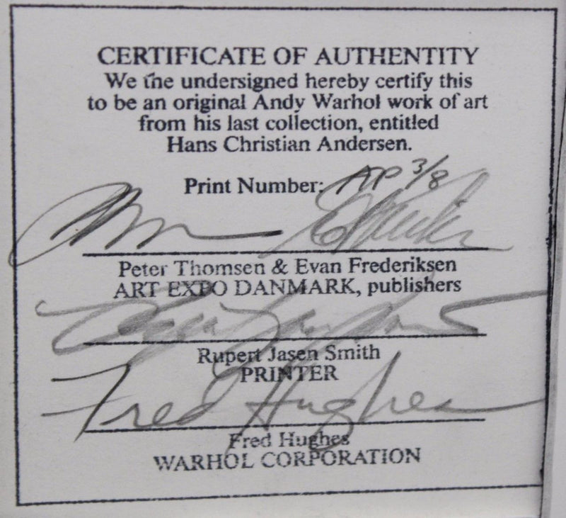 HANS CHRISTIAN ANDERSEN (ARTIST PROOF) BY ANDY WARHOL